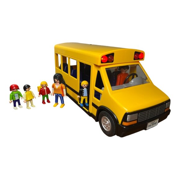 Playmobil School Bus and 6 Playmobil Action Figures with Lights - Picture 4 of 12